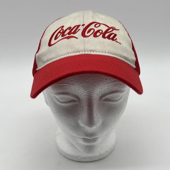 Coca Cola Strapback Cap Trucker Hat Adjustable Embroidered Mesh Company Issued - Picture 3 of 10